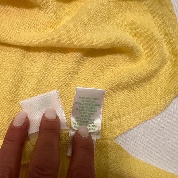 Lilly Pulitzer Taryn Linen Sweater V- Neck Dandelion Yellow Long Sleeve Sz XL - Picture 12 of 12
